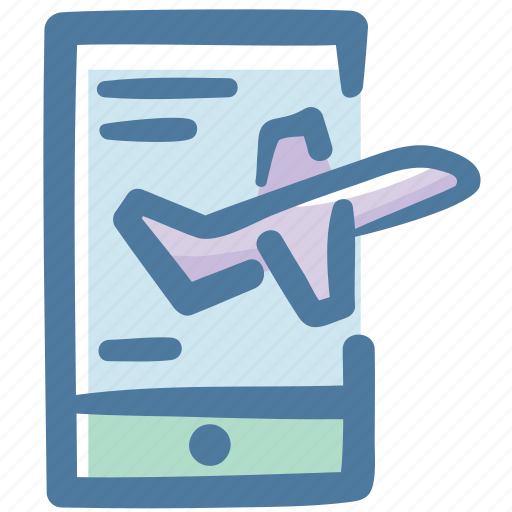 Booking, doodle, mobile, online, travel icon - Download on Iconfinder
