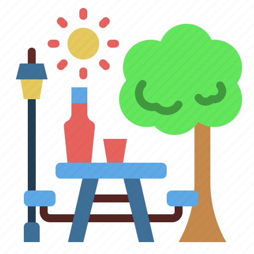 Travel, restarea, bench, park, picnic, table, relax icon - Download on Iconfinder