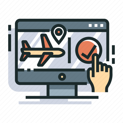 Booking, flight, flight booking, online, plane, reservation, travel icon - Download on Iconfinder