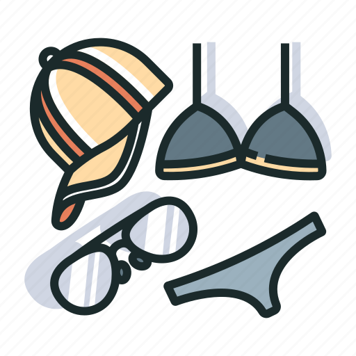 Beach, bikini, summer, summer accessories, sunglasses, travel, vacation icon - Download on Iconfinder