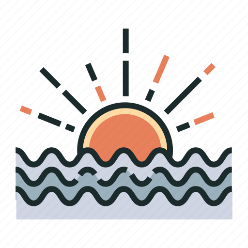 Horizon, sea, sun, sunlight, sunrise, sunset, view icon - Download on Iconfinder
