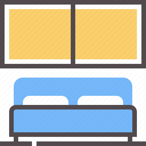 Bed, hotel, room, window icon - Download on Iconfinder