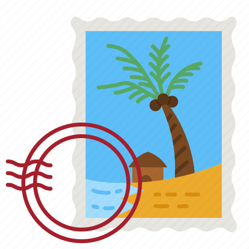 Stamp, photo, hawaii, island, postcard icon - Download on Iconfinder