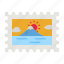 stamp, photo, mountain, fuji, postcard 