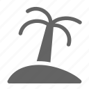 beach, palm, tree, island