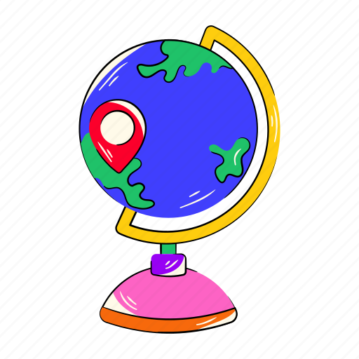 Globe model, school globe, earth model, geolocation, world model icon - Download on Iconfinder