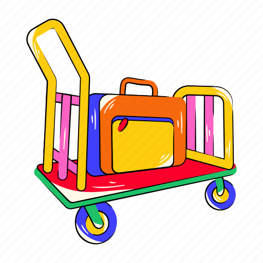 Luggage trolley, luggage cart, baggage cart, baggage trolley, hotel trolley icon - Download on Iconfinder