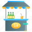 drink stall, bar, cafeteria, drink booth, stall 