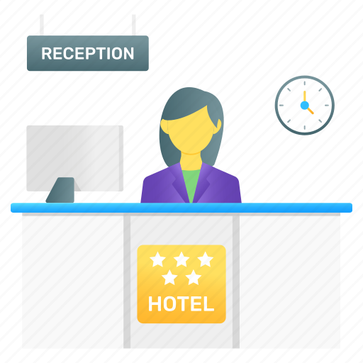 Counter, reception, reception desk, receptionist, hotel reception icon - Download on Iconfinder