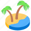 island, palm trees, beach, natural trees, trees 