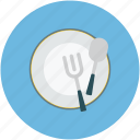 cutlery, fork, plate, spoon
