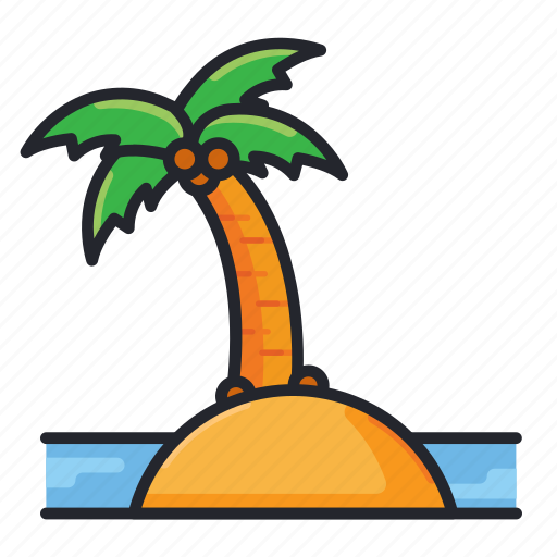 Beach, coconut tree, holiday, ocean, sea, summer, vacation icon - Download on Iconfinder