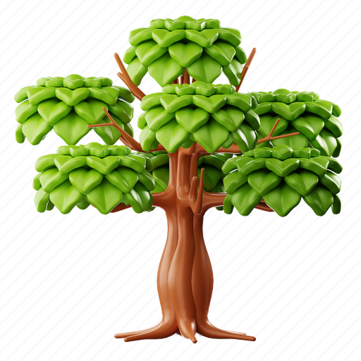Tree, big tree, game asset, nature, environment 3D illustration - Download on Iconfinder