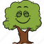 cartoon, emoji, emoticon, face, smiley, tree 