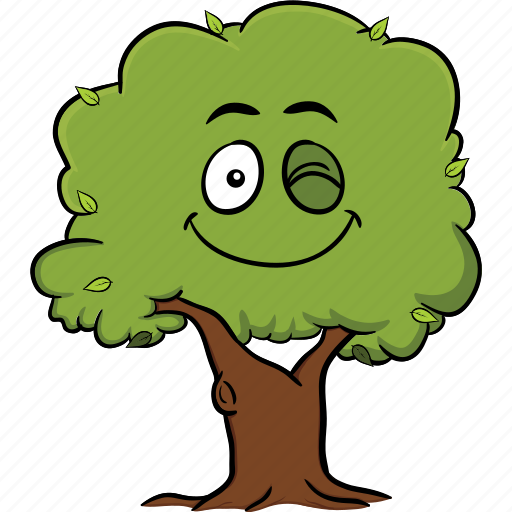 Cartoon, emoji, emoticon, face, smiley, tree icon - Download on Iconfinder