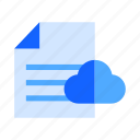 file, document, cloud