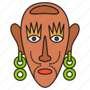 ear rings, face mask, cultural mask, festive mask, african culture, ceremonial mask, tribal mask