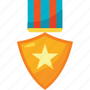 and, award, badge, colors, gold, shield, trophy