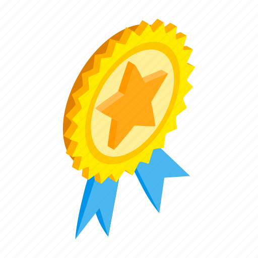 Achievement, award, competition, isometric, ribbon, star, winner icon - Download on Iconfinder