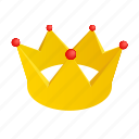 crown, golden, isometric, king, queen, royal, ruby