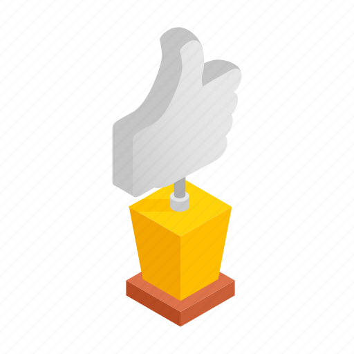 Award, best, hand, isometric, quality, success, up icon - Download on Iconfinder