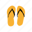 casual, flip-flops, holidays, infradito, leisure, yellow 