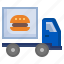 burger, truck, delivery, shipping 