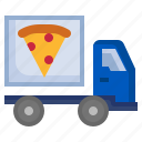 pizza, truck, delivery, shipping