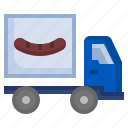 sausage, truck, delivery, shipping