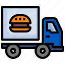 burger, truck, delivery, shipping