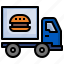 burger, truck, delivery, shipping 