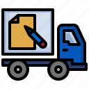 document, truck, delivery, shipping