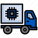 electronics, truck, delivery, shipping