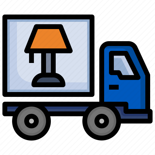 Lamp, furniture, household, truck, delivery, shipping icon - Download on Iconfinder
