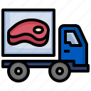 meat, truck, delivery, shipping