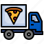 pizza, truck, delivery, shipping 