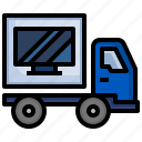 tv, truck, delivery, shipping