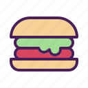 bread, bun, food, hamburger, set, tukicon, vegetable