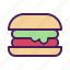 bread, bun, food, hamburger, set, tukicon, vegetable 