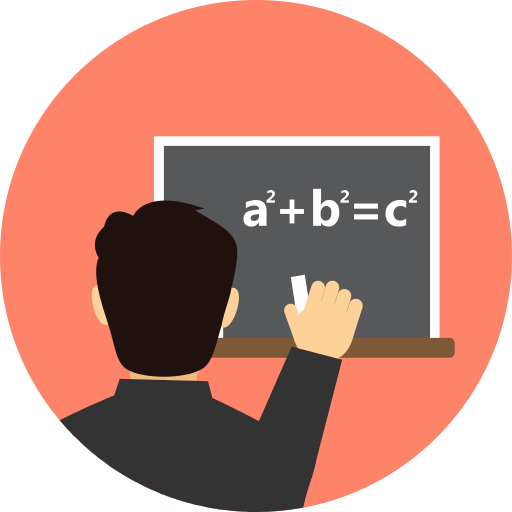 Math tutor, tutor, tutor explaining, tutor explains math problem icon