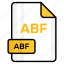 abf, file, format, page, document, sheet, paper 