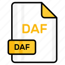 daf, file, format, page, document, sheet, paper