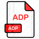 adp, file, format, page, document, sheet, paper