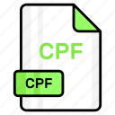 cpf, file, format, page, document, sheet, paper