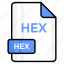 hex, file, format, page, document, sheet, paper 
