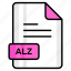 alz, file, format, page, document, sheet, paper 