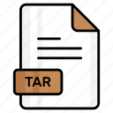 tar, file, format, page, document, sheet, paper