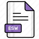 esw, file, format, page, document, sheet, paper