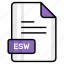 esw, file, format, page, document, sheet, paper 