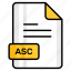 asc, file, format, page, document, sheet, paper 